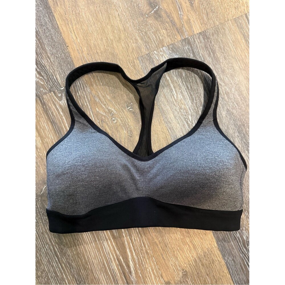 lululemon athletica Gray Ombre Racerback Sports Bra with Black Trim